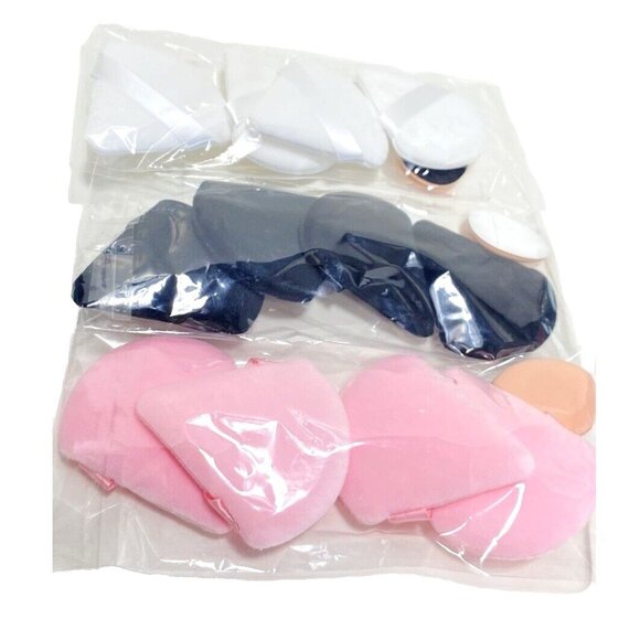 15pc Soft Triangle Make Up Sponges Powder Puffs, Pink, Black, White Lot, New - Picture 3 of 4